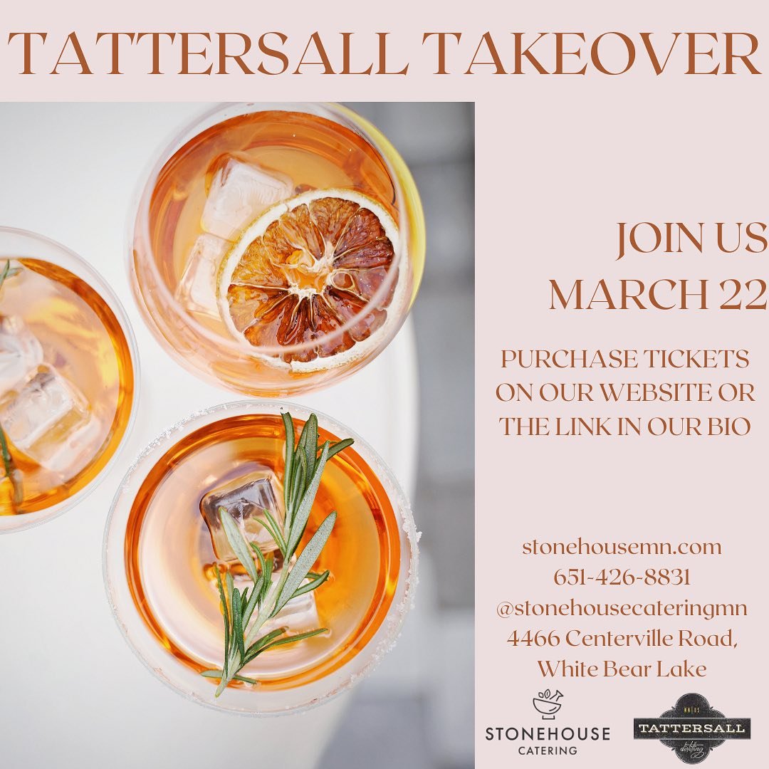 Tattersall takeover! Join us for a 5 course ticketed event on March 22nd. Purchase tickets through our website. Stay tuned, full menu will be released soon 👀