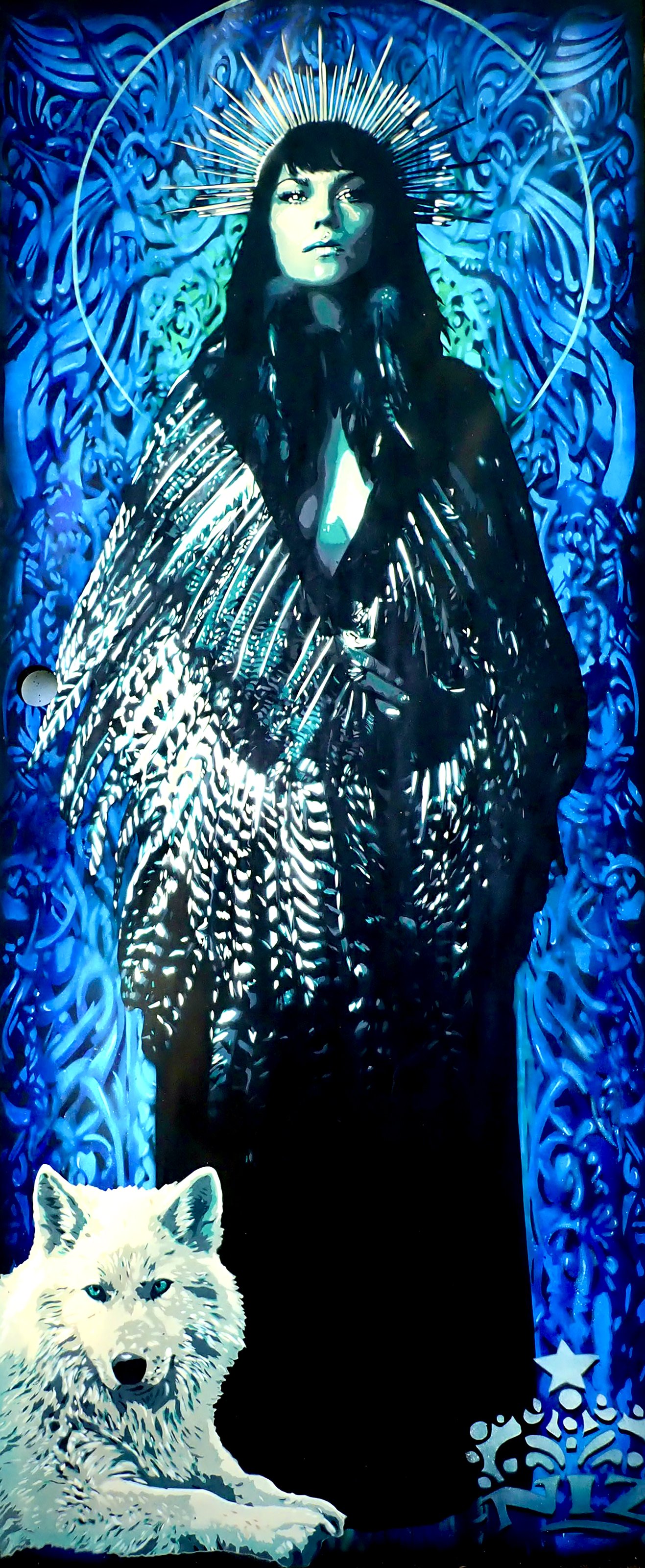 "Valkerie at the Gates of Valhalla"-33x79' hand painted door