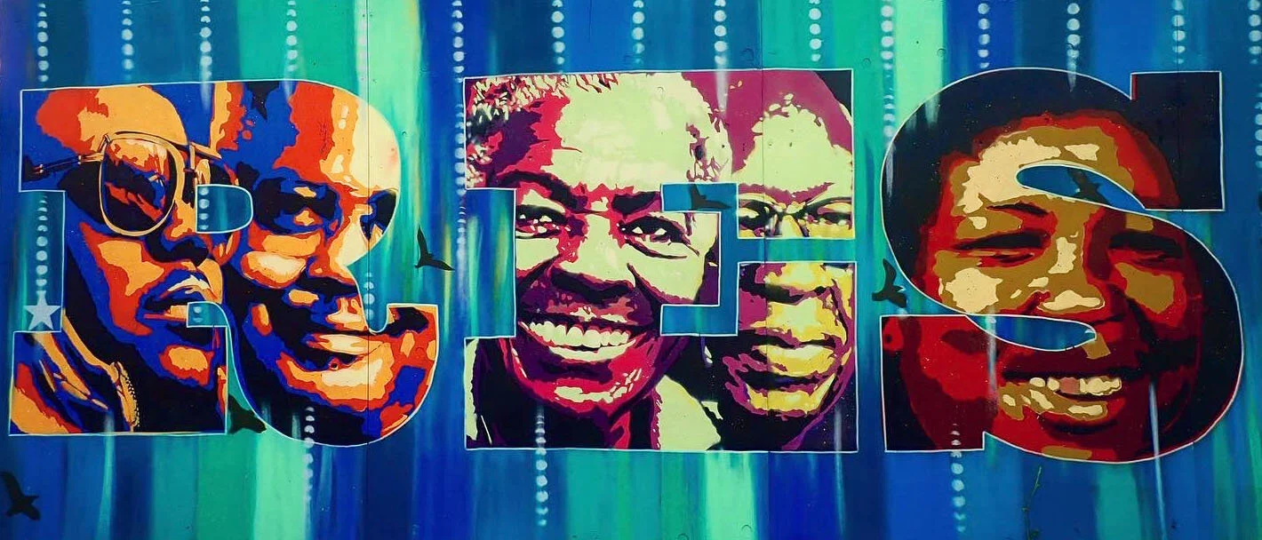 "RESILIENCE"-6x35' fence mural to highlight local African American role models from the East Austin community. Project pioneered by Raasin in the Sun