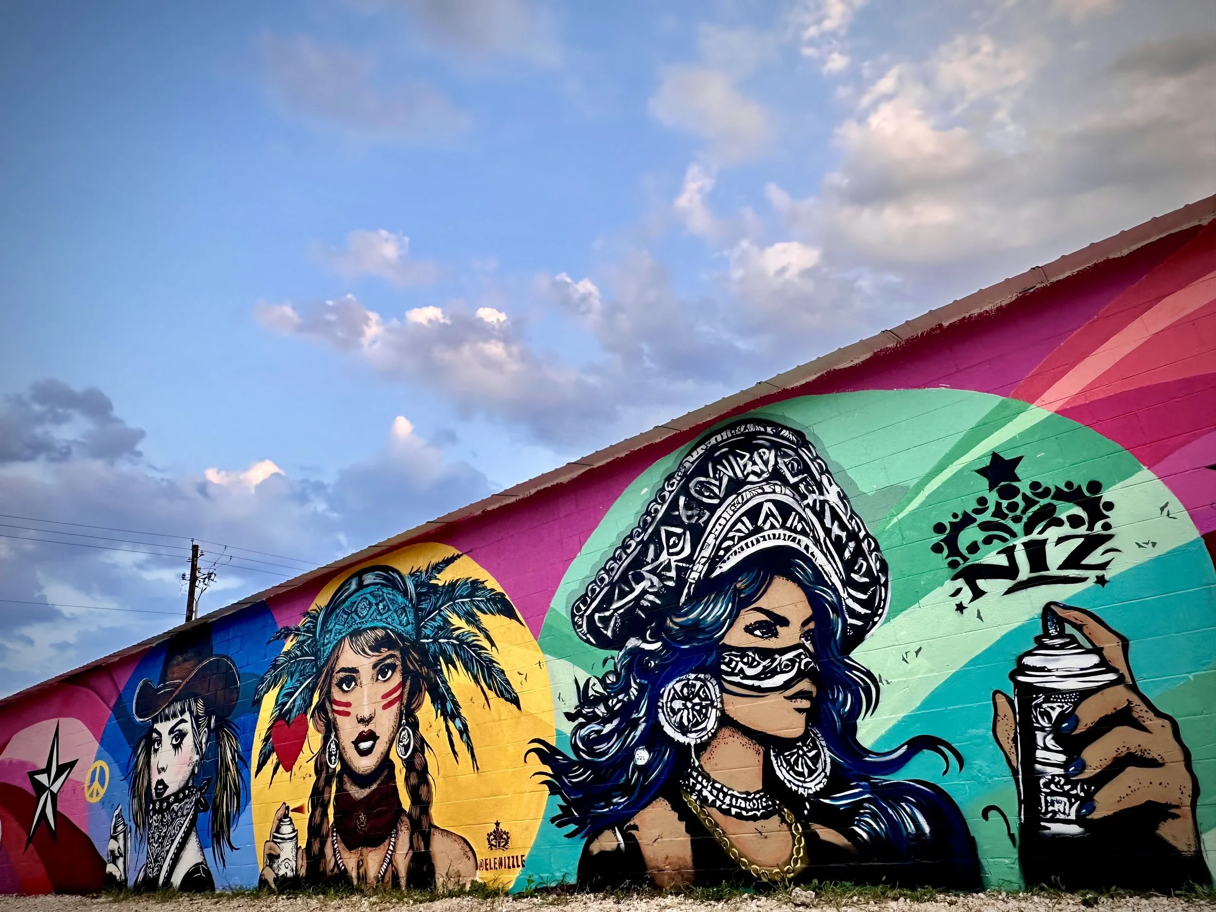 "Sovereign Women-Outlaw, Native, Pirate" mural in Austin, TX