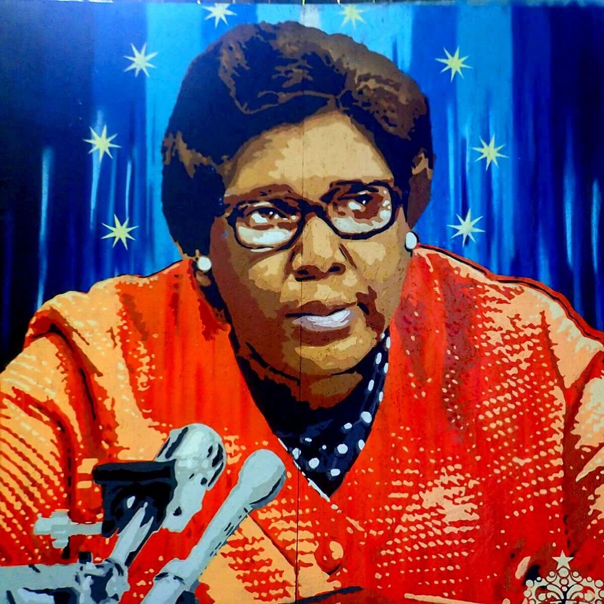"Barbara Jordan"-backdrop for talks on dismantling racism in Austin, TX