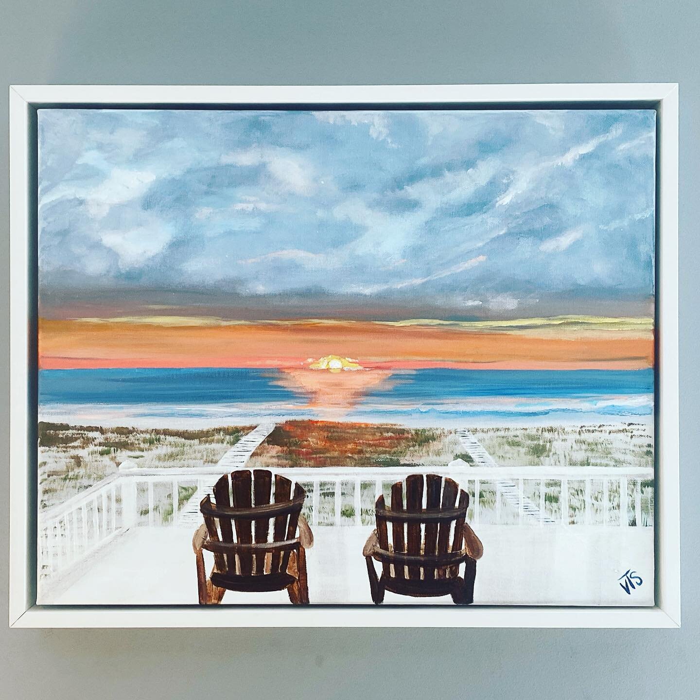 🌞Summer is officially HERE!!!!! My favorite season for so many reasons but mostly because of scenes like this LBI SUNRISE 🌅 #longbeachisland #sunrise #oceanview #family #commissionedart #seascape @duffyei23