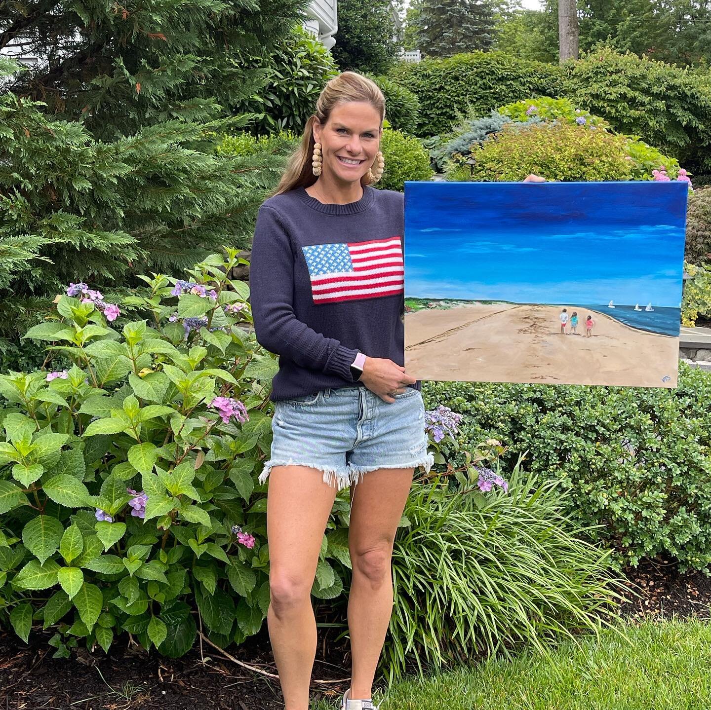 🇺🇸Happy 4th weekend 
❤️🤍💙Just finished another commission for @charsymons of her three adorable munchkins on their favorite beach in Nantucket. 
Hope you&rsquo;re all enjoying this holiday weekend with family and friends wherever you may be! @#na