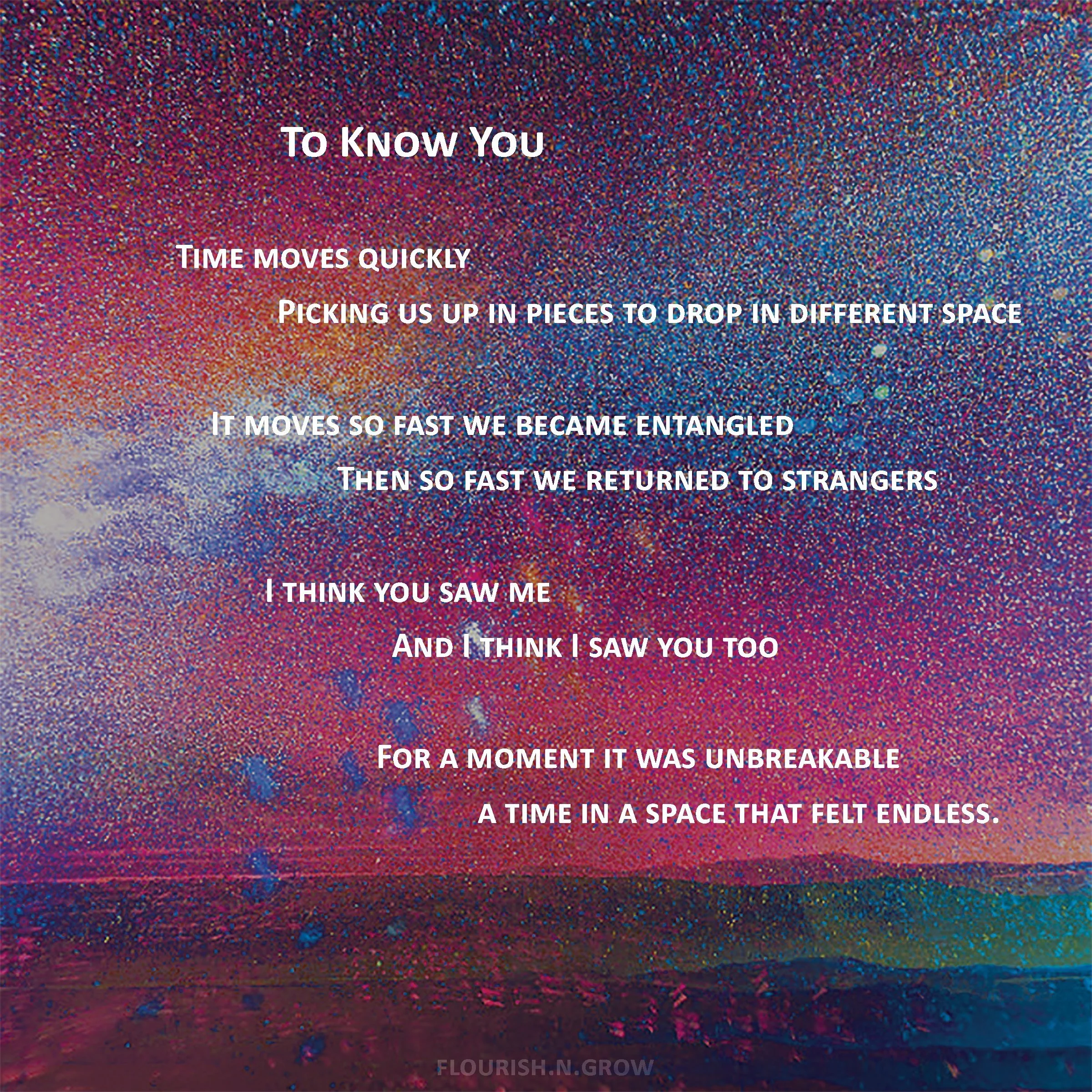 To Know You Poem