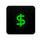Green dollar sign symbol on a black background