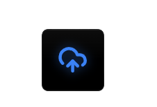 Cloud with an upward arrow symbol on a black background