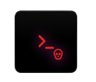 Dashboard warning indicator with red icon showing an engine and a skull, indicating engine problem or danger.