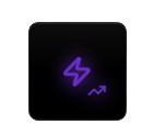 Purple lightning bolt icon on a black background
