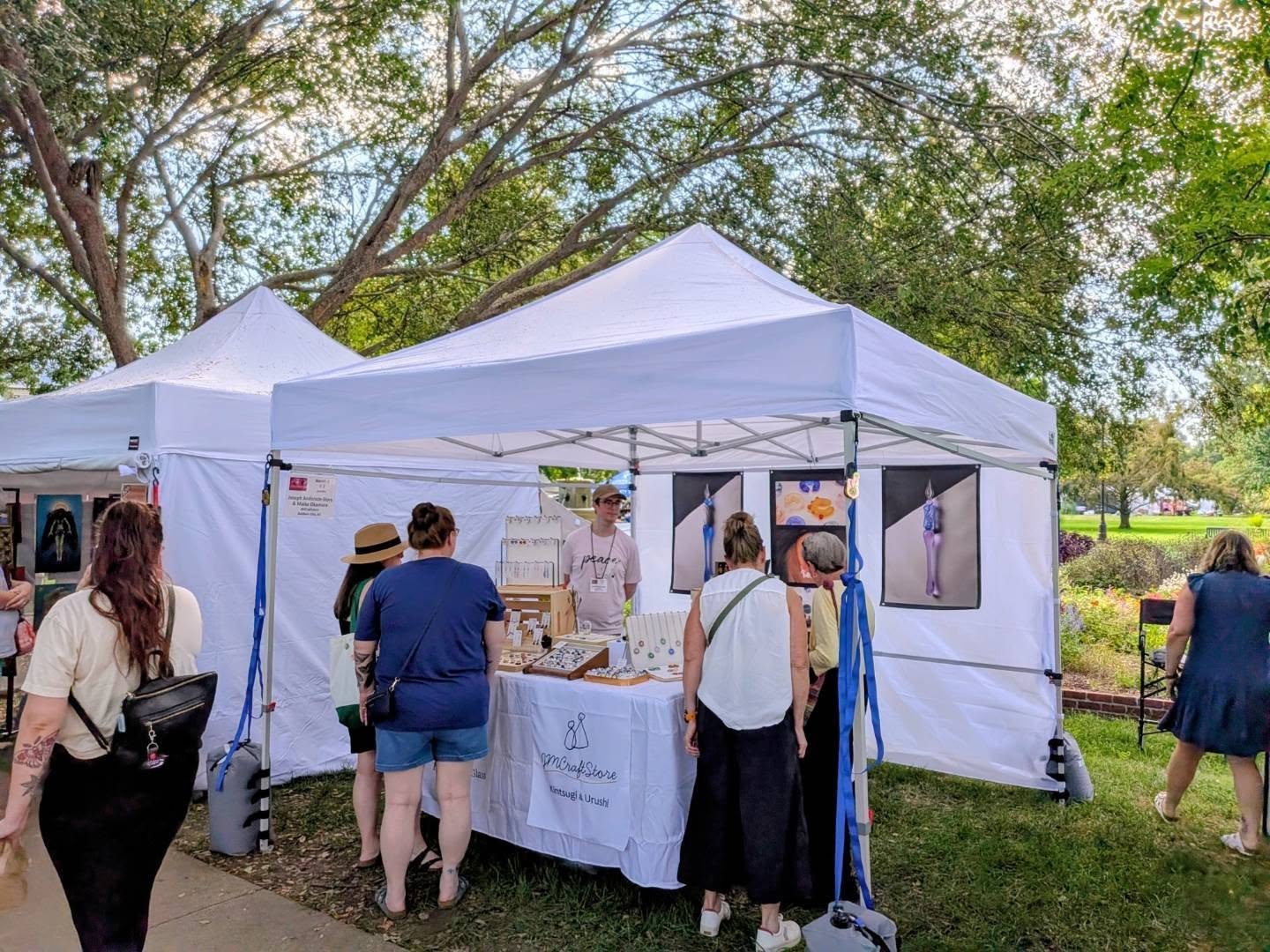 Thank you for stopping by our booth!  Lawrence Art in The Park has such great energy. We enjoyed the people, atmosphere, and wonderful art. Thank you to our customers who let us take photos! ❤️❤️
Thanks to Lawrence Art Guild and all the volunteers.