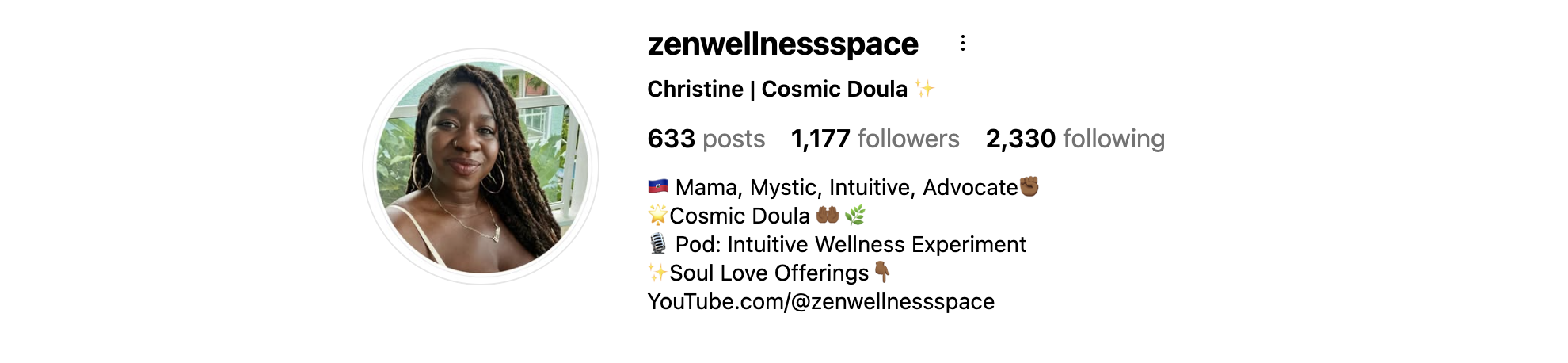 A picture of Christine/Cosmic Doula's profile on Instagram