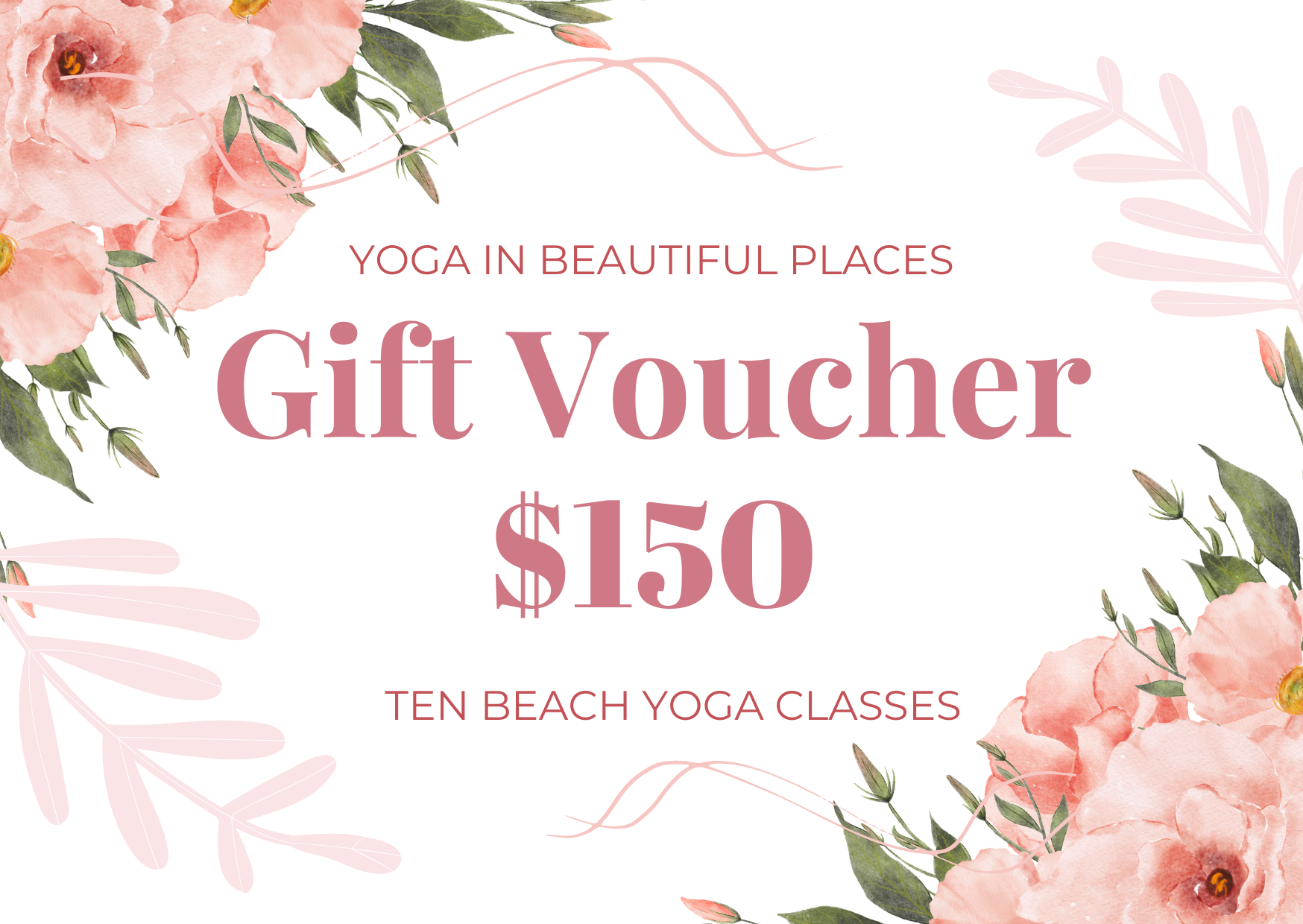 Yoga In Beautiful Places Gift Card - 10 Beach Yoga Classes