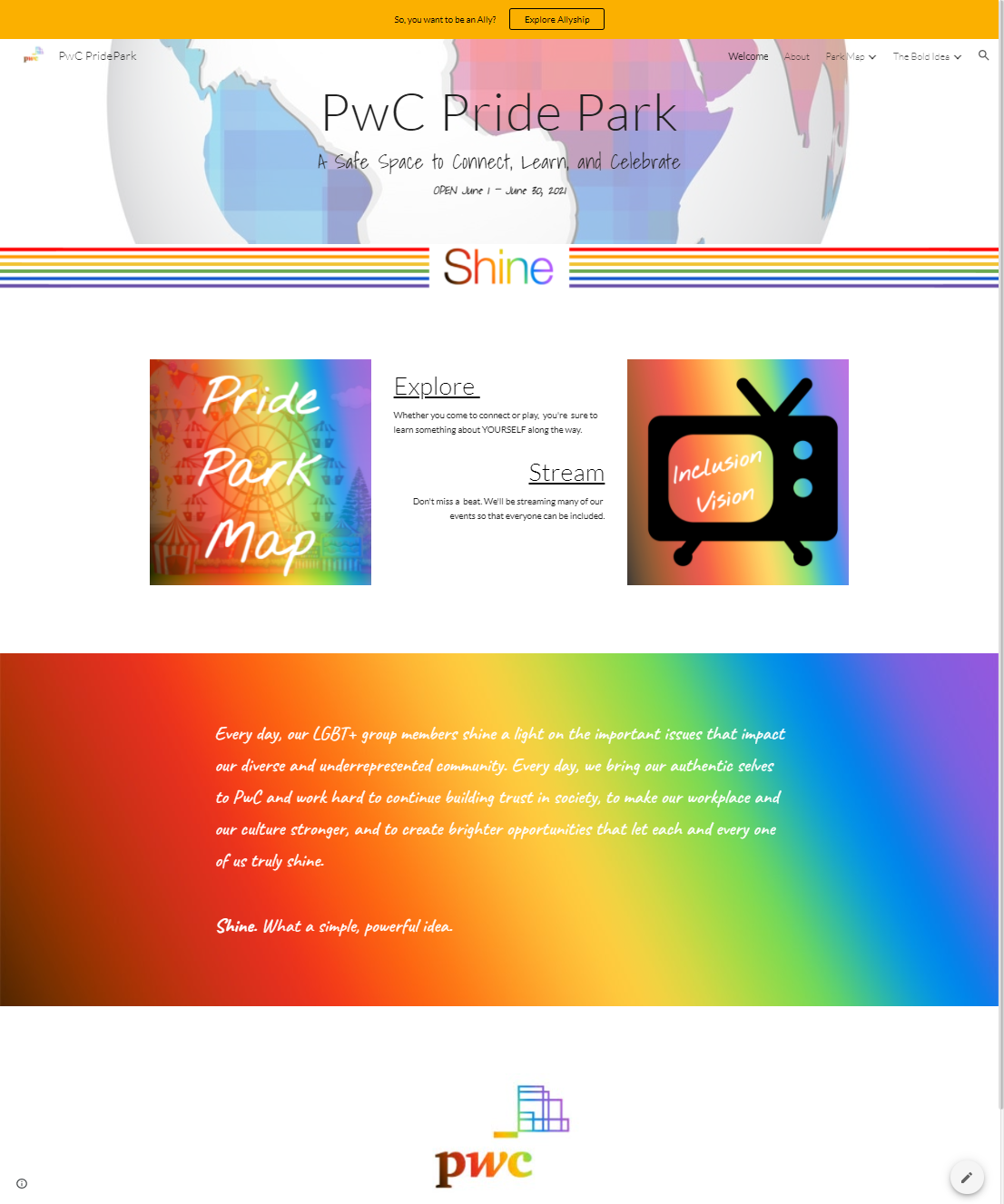 I later proposed #PridePark as a digital first approach to centralizing and scaling new and existing programs, wrapping them in a more meaningful human experience, connected by our purpose, and steeped in our cultures and values. 