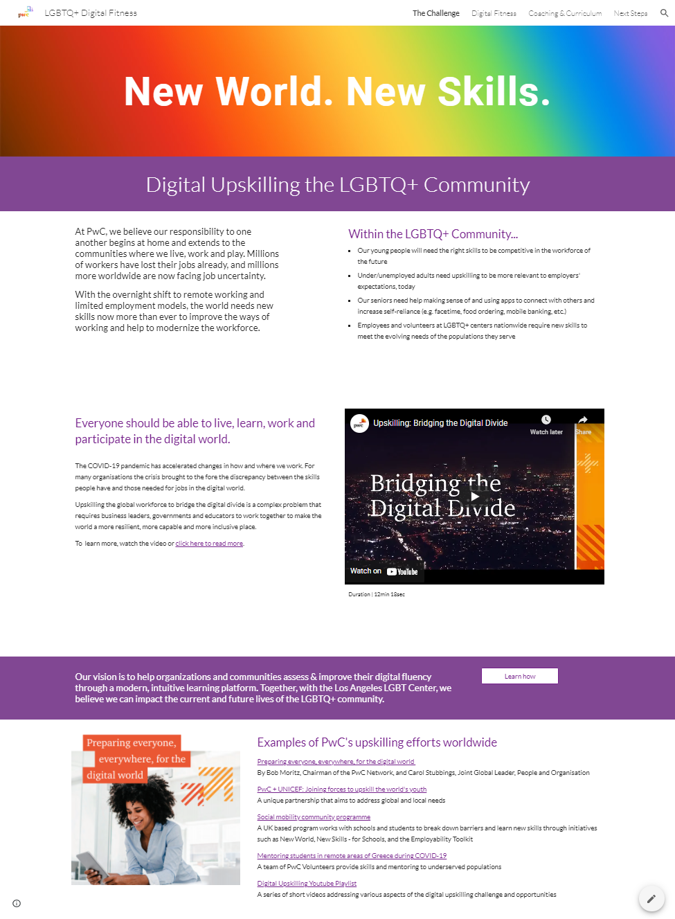 Proposed partnering with the LA LGBT Center to upskill our elderly, homeless youth, at-risk trans populations.