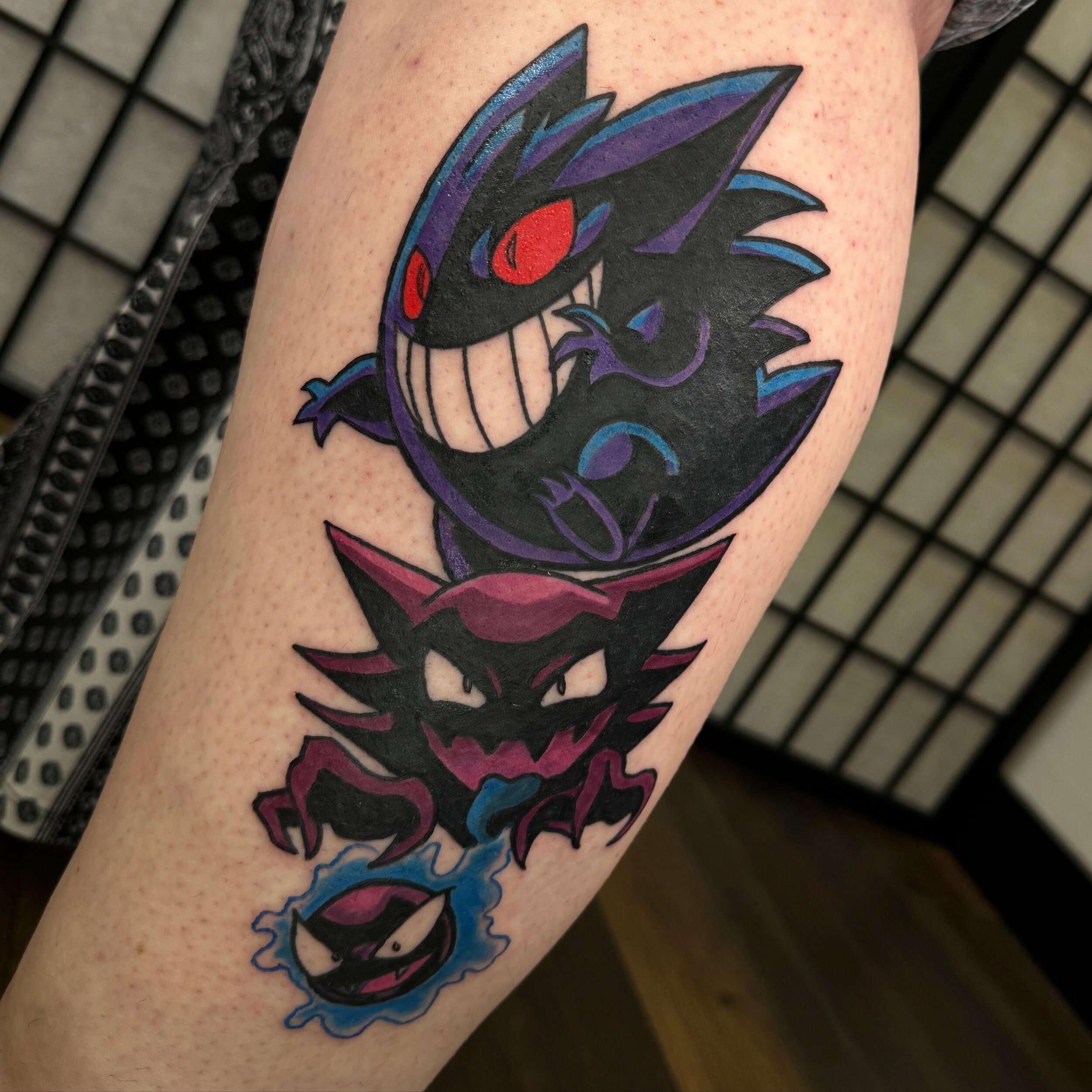 Thrilled to share these Gengar Pokemon evolutions, tattooed with love by @andregarciaart. 

Pok&eacute;mon holds a special place in our hearts. 

Books open! We want to be a part of your tattoo journey. 🖤💫 

#Gengar #PokemonTattoo #AndreGarciaArt #