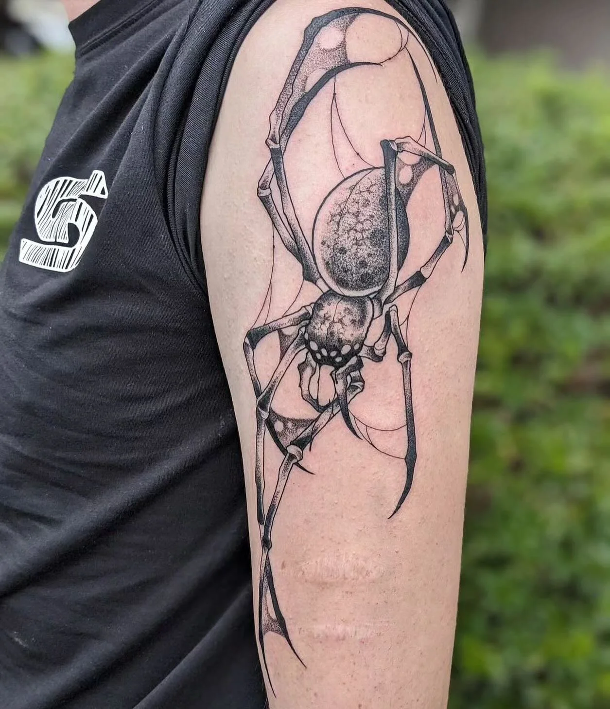 Spider done by @tofuthiefzzz 

🕷️ 🕷️ 🕷️

Books open at www.swanandsword.com

#spider #spidertattoo #blackandgreytattoo #stippling #stipplingtattoo #swanandsword #citrusheghts #sactattoos #sacramentotattooartists #swanandswordtattoo