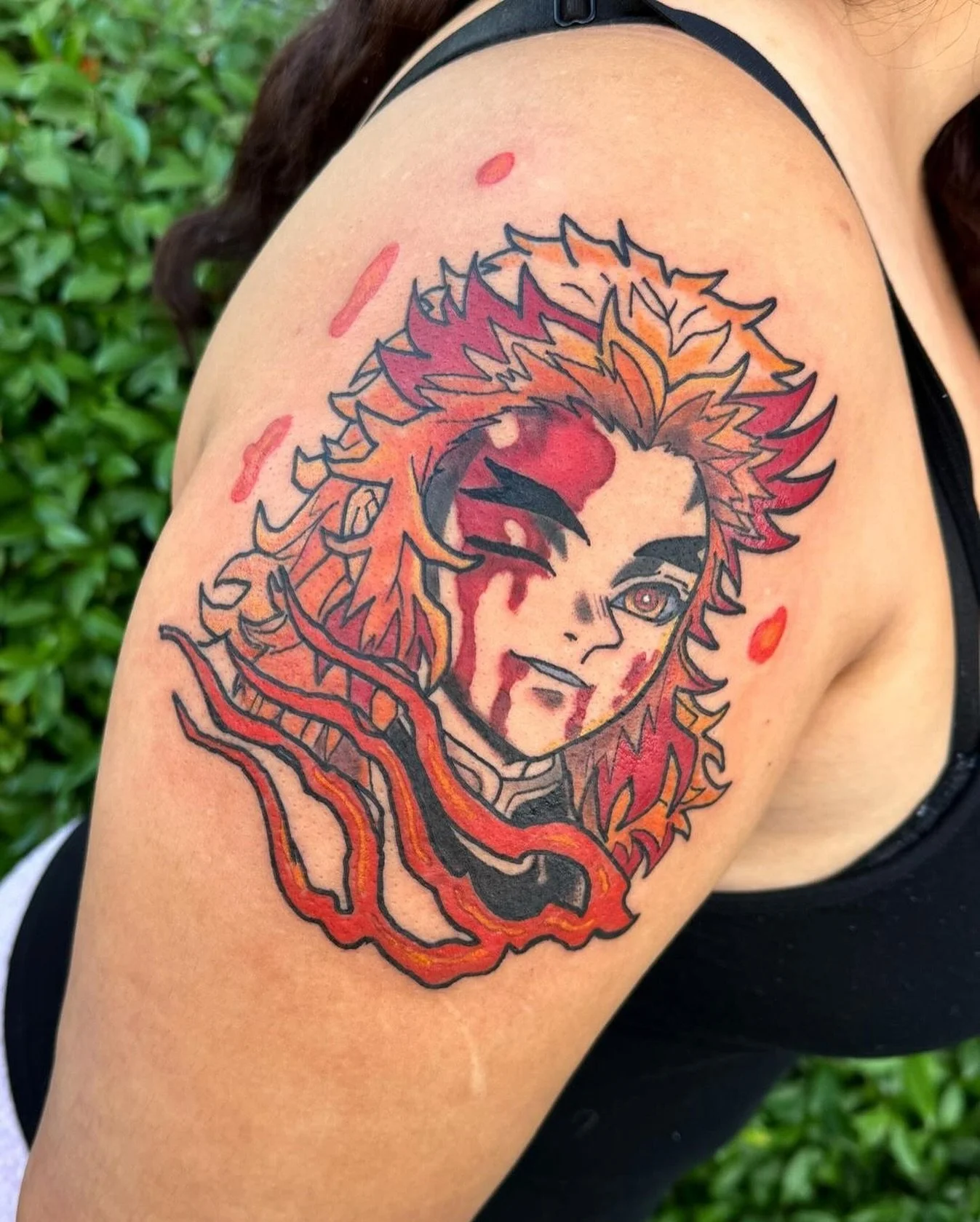 Anime tattoo done by @andregarciaart

&ldquo;Set your heart ablaze&rdquo; ❤️ 🔥 

 Rengoku from Demon Slayer

Thanks for choosing @swanandsword for your tattoo needs. 

Books Open for July-early August 📕 🗓️ 
🙏 🙏

#rengoku #rengokutattoo #demonsla