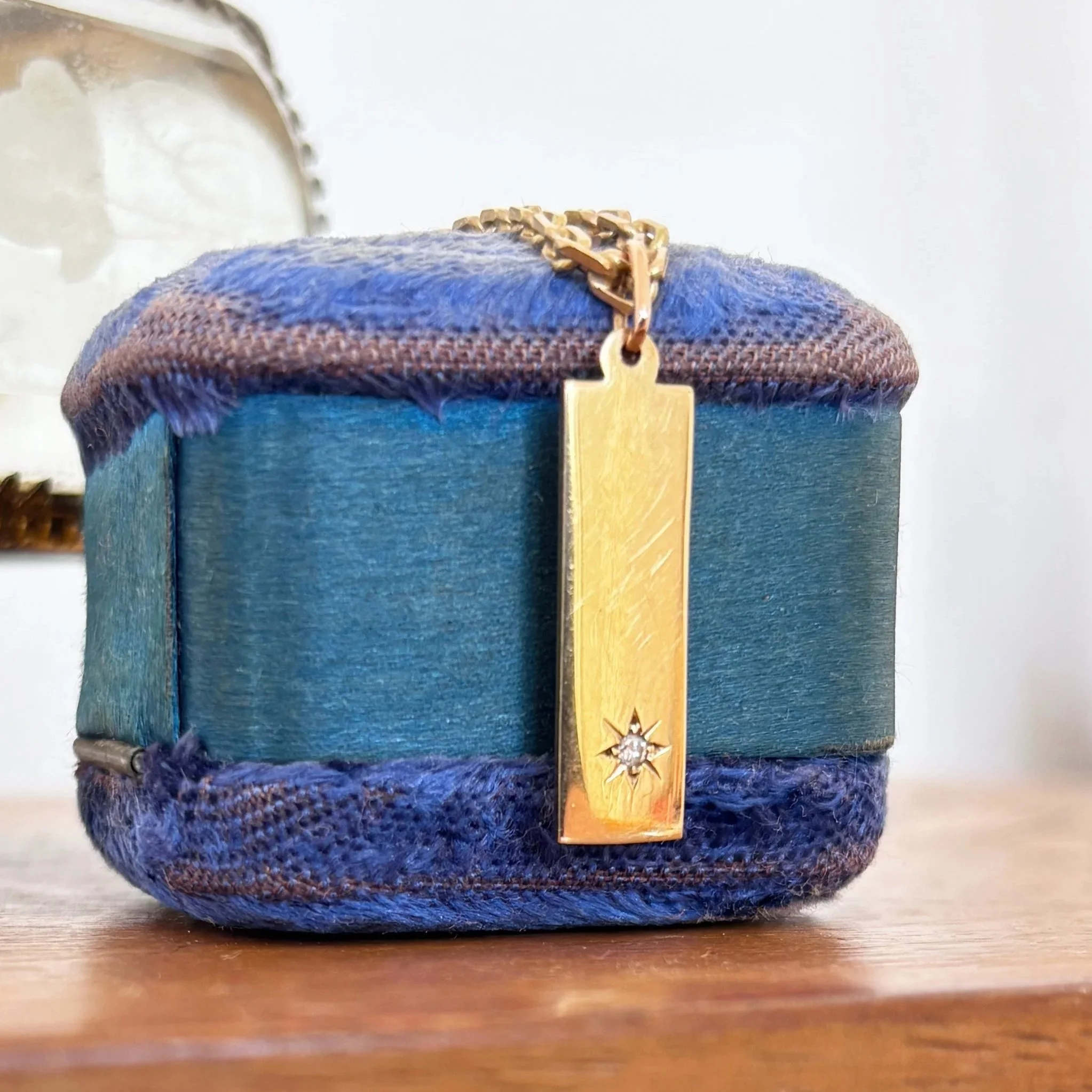 Reserved -- 9ct Gold Pendant with Star Set Diamond