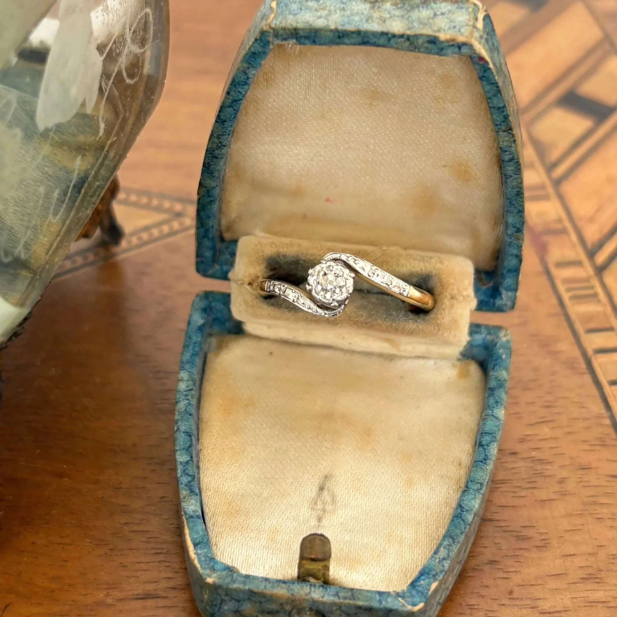 Illusion Set Old Mine Cut Diamond Solitaire