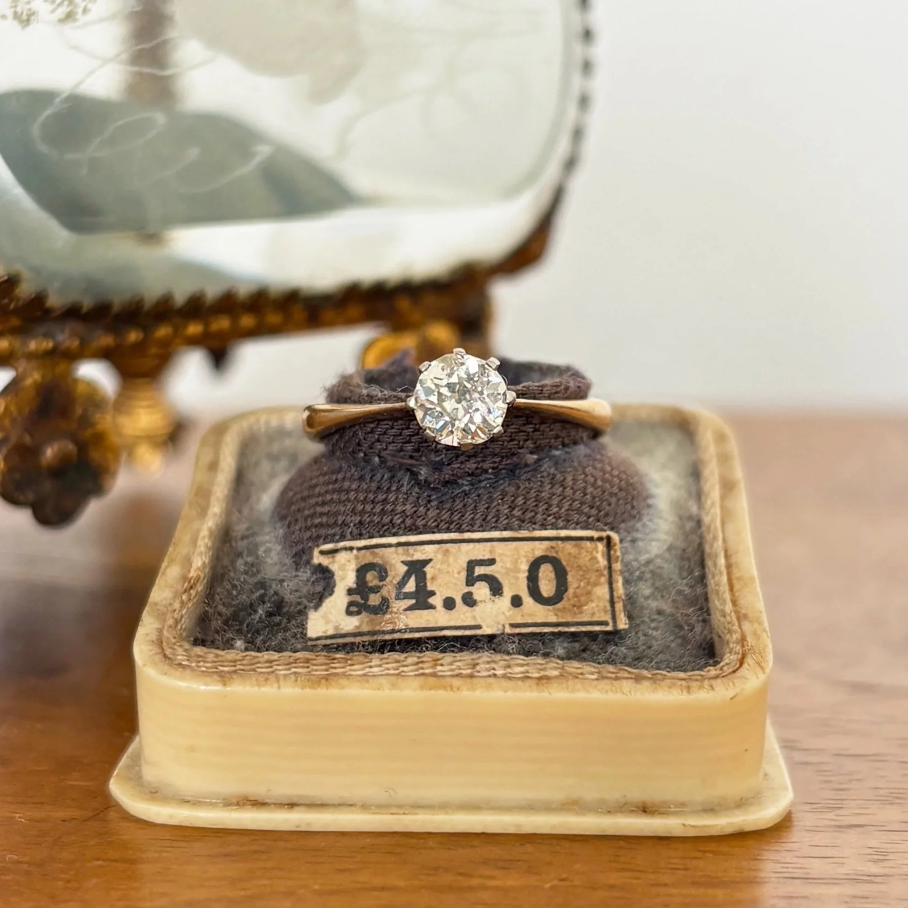 Old Mine Cut Diamond Solitaire