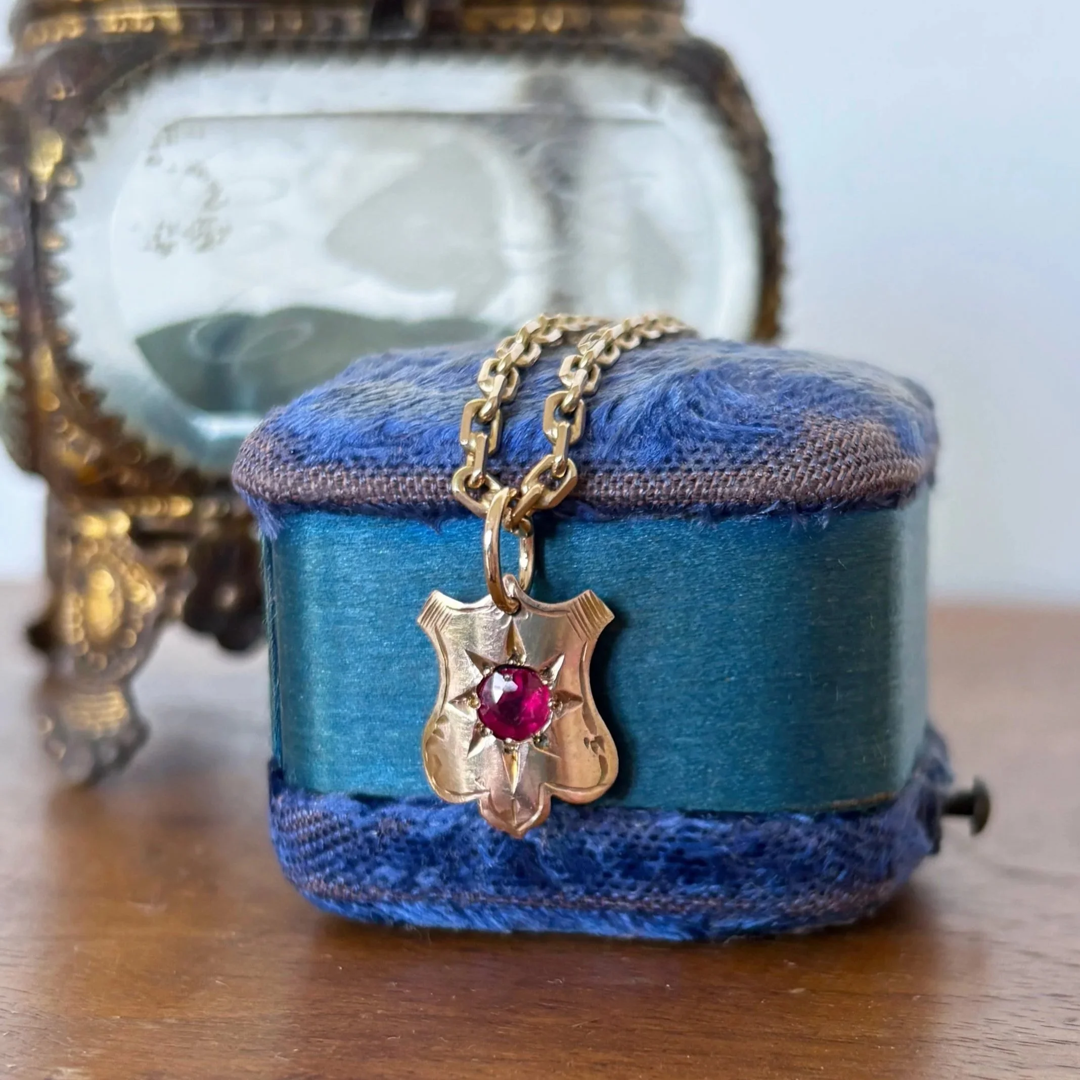 Antique Shield Charm in 9ct Gold