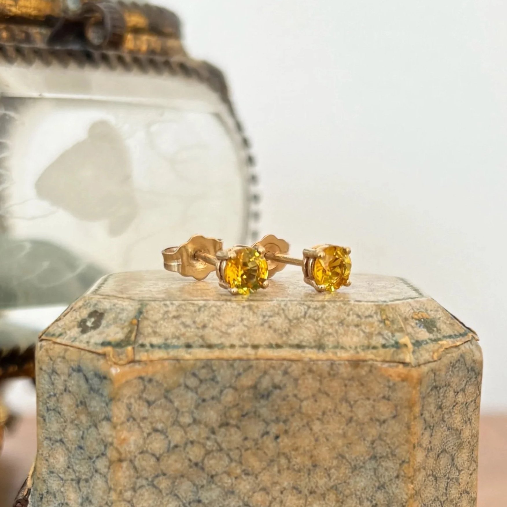 Citrine Stud Earrings in 9ct Gold
