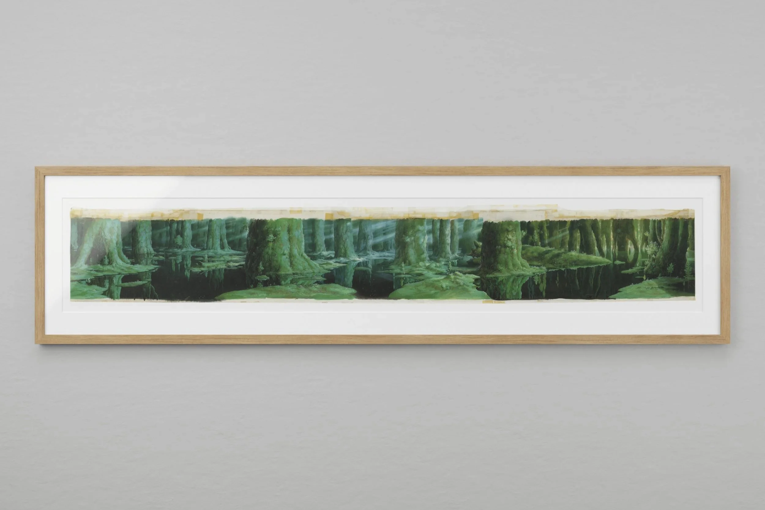 Facsimile reproduction of the original background for Princess Mononoke, scene no. 316.