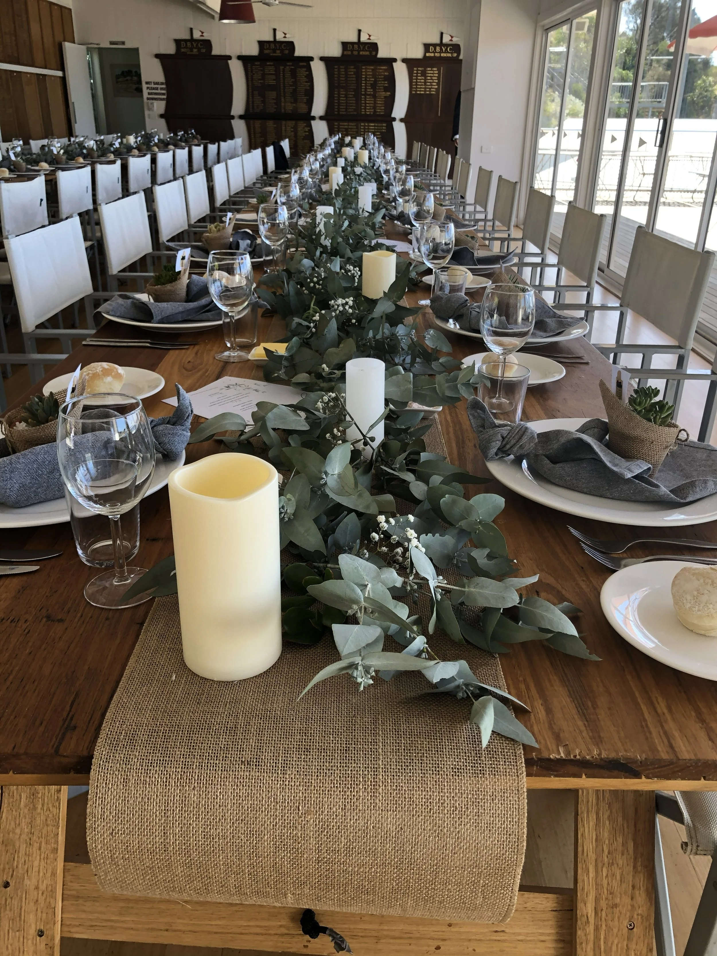 Table set up at a wedding as a service