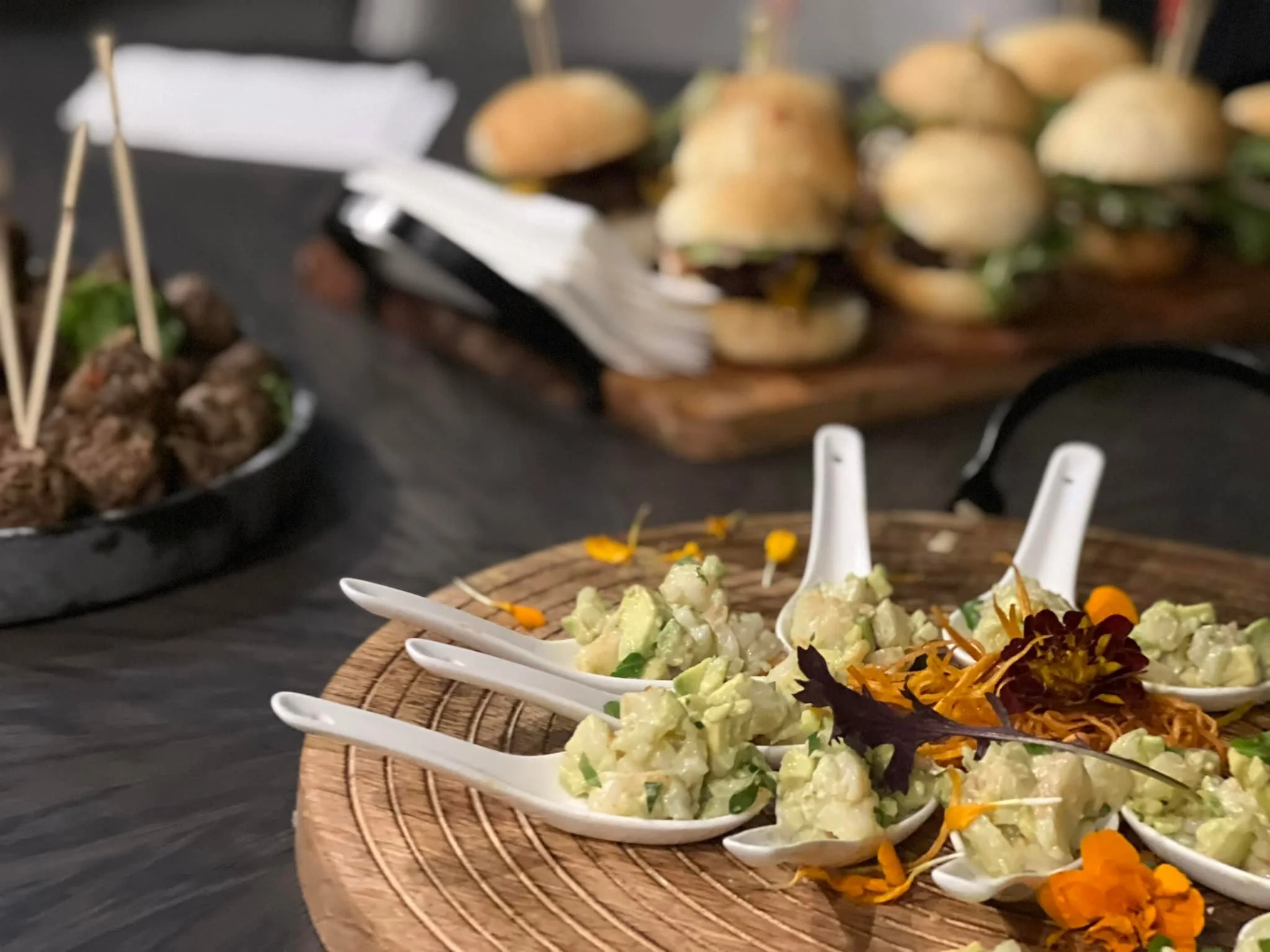 Spoonful appetisers and canapes