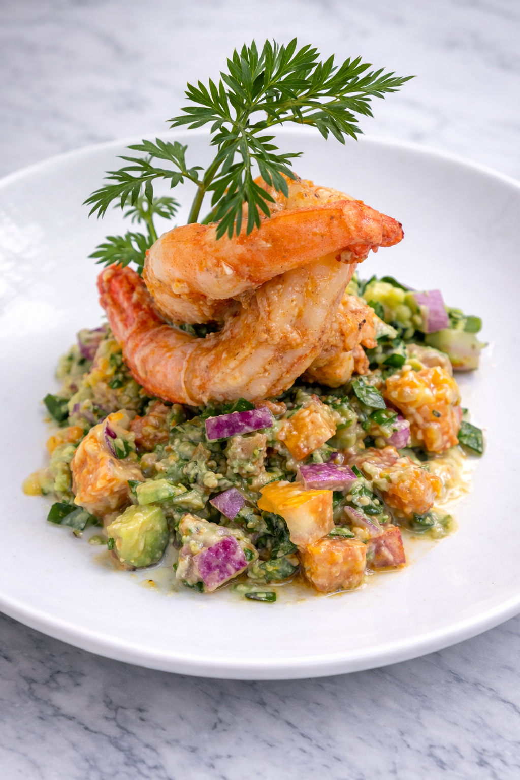 Tiger Prawns on Salsa Verde Entree