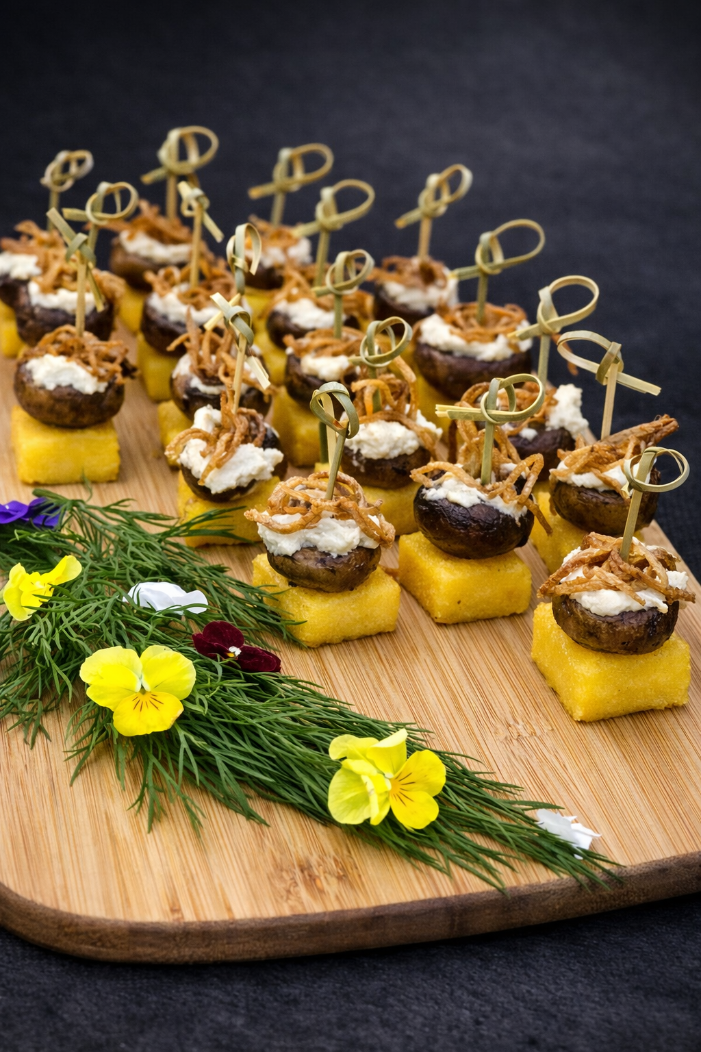 Polenta Mushrooms Canapes