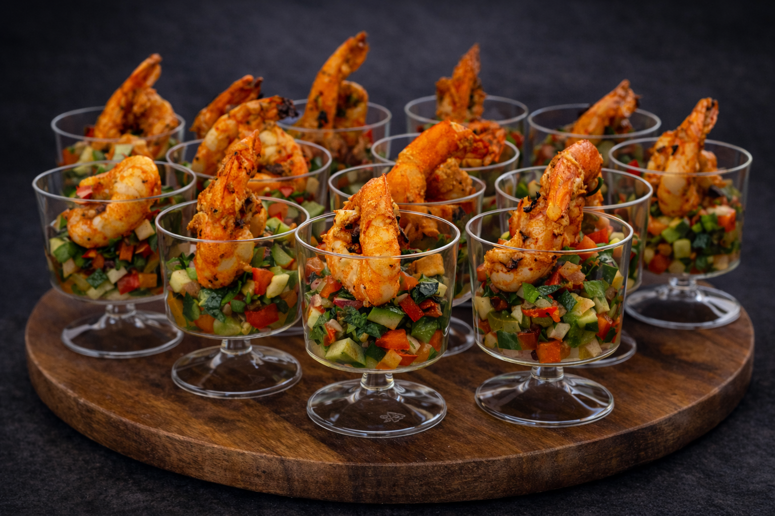 Tiger Prawns on Salsa Verde Canape