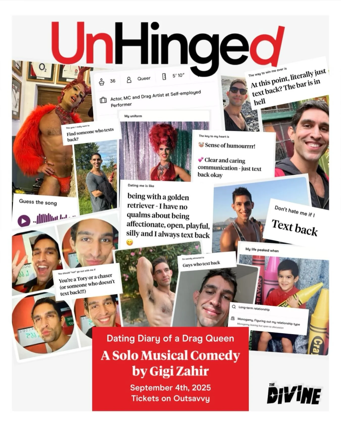 🚨‼️NEW WORK IN PROGRESS‼️🚨

Dating is hard. Dating as a drag queen? Pure chaos

Gigi (aka the human behind Crayola) spent 2023 on a mission to delete the apps&mdash;and ended up with ghostings, first hookups, three dates in a day, and a heartbreak 