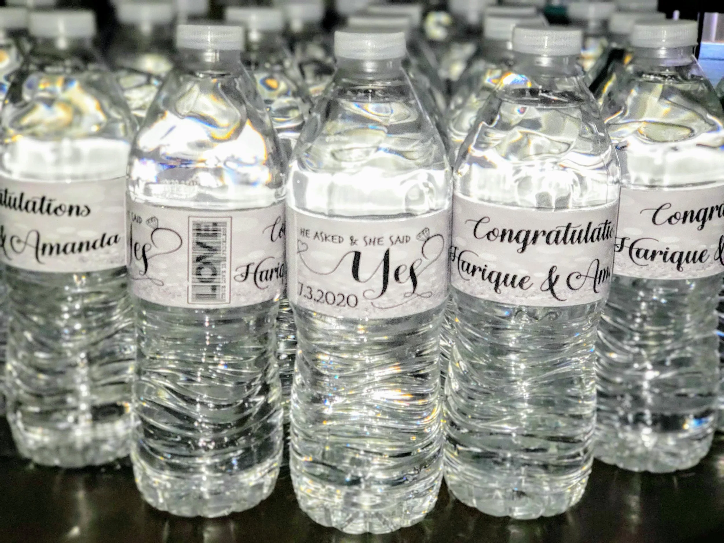 Water bottle labels