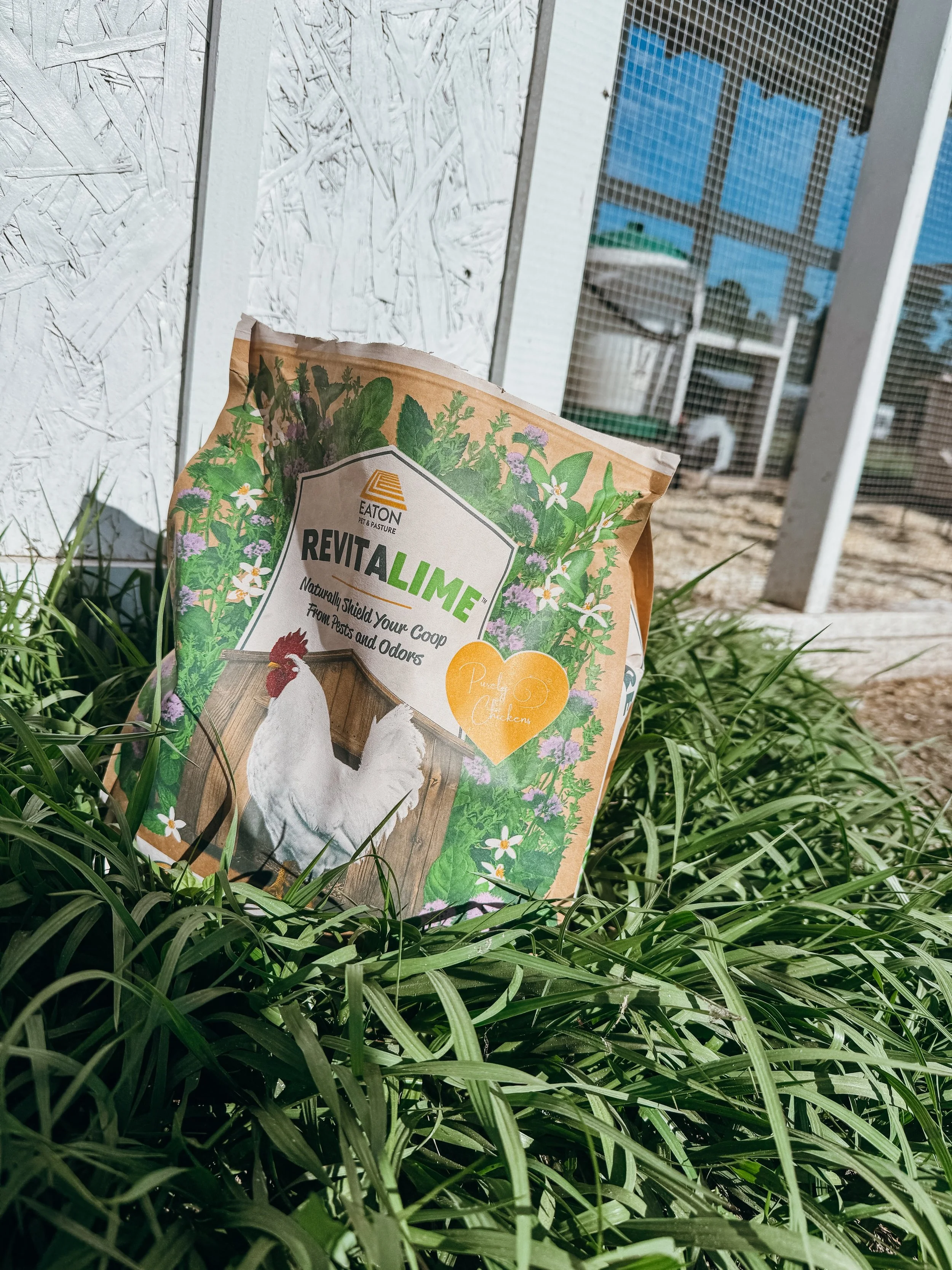 This revitalime by @eatonpetandpasture has been a game changer, especially in the past few days. We had days and days of rain and everything just stayed wet and stinky. And then as it was drying out, the bugs came. I spread almost a whole bag of this
