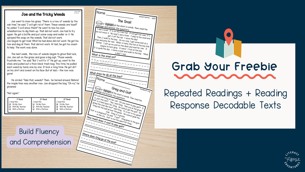 Free decodable text resource for repeated reading and reading response activities to build fluency and comprehension.