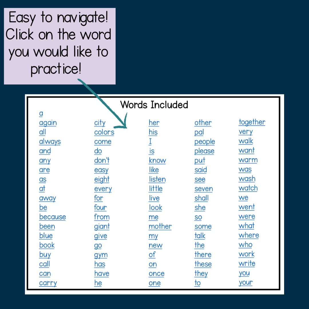 High Frequency Word Mapping Bundle — Literacy Edventures