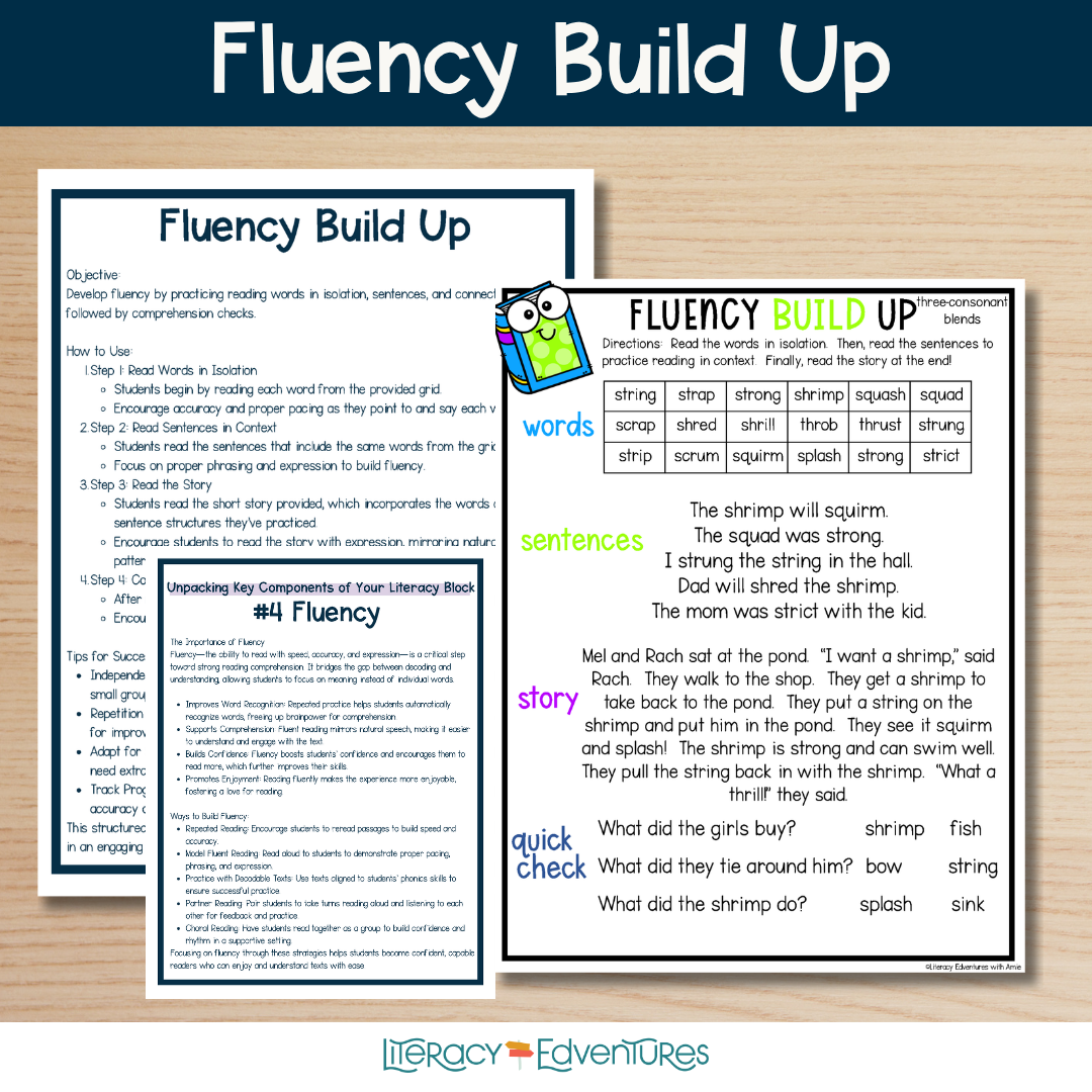students moving from word reading to sentence and passage fluency using a structured routine