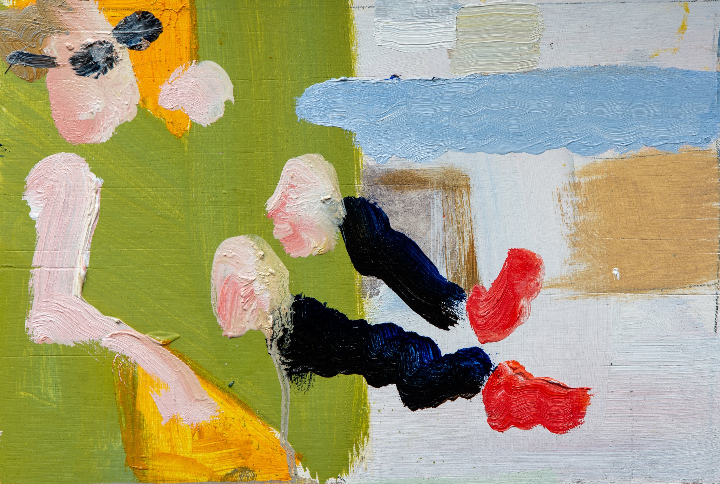 Between Running And Swimming, 2025. 20 x 30cm. Oil on panel.