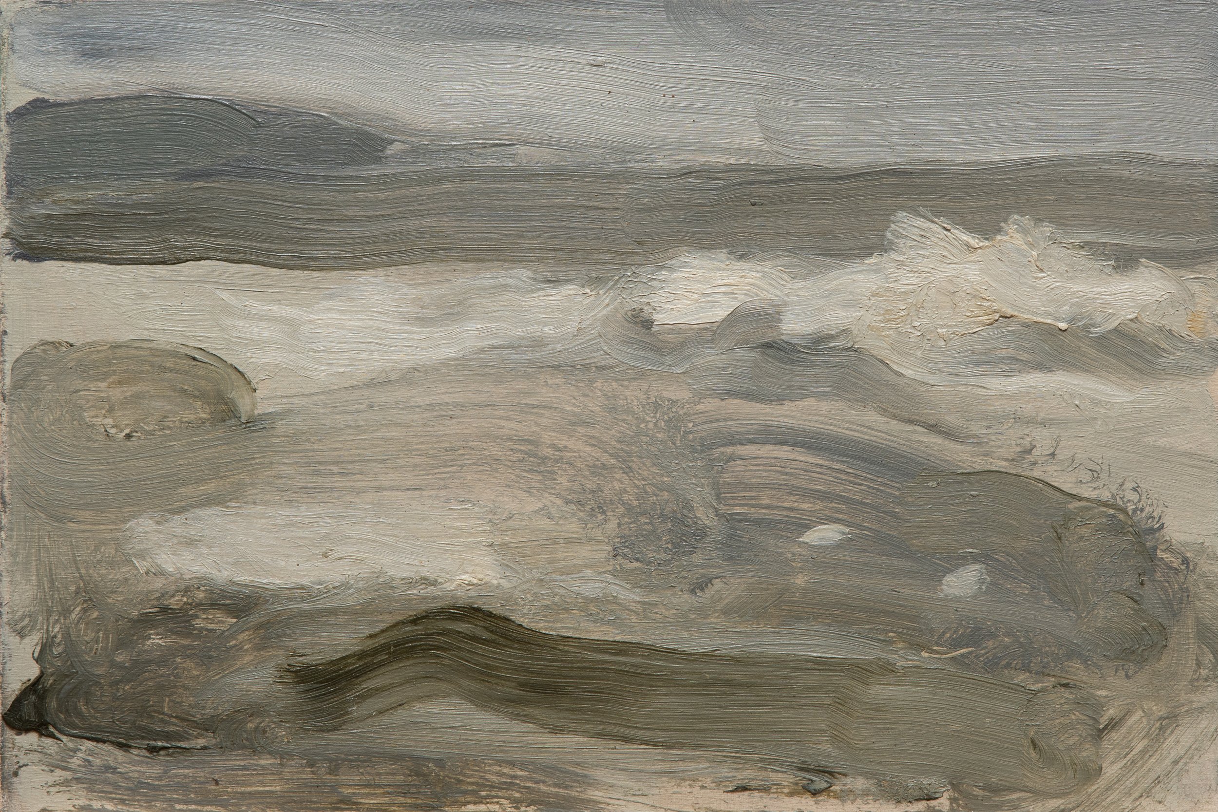 Messy Over Long Ledge, 2022. 20 x 30cm. Oil on panel.