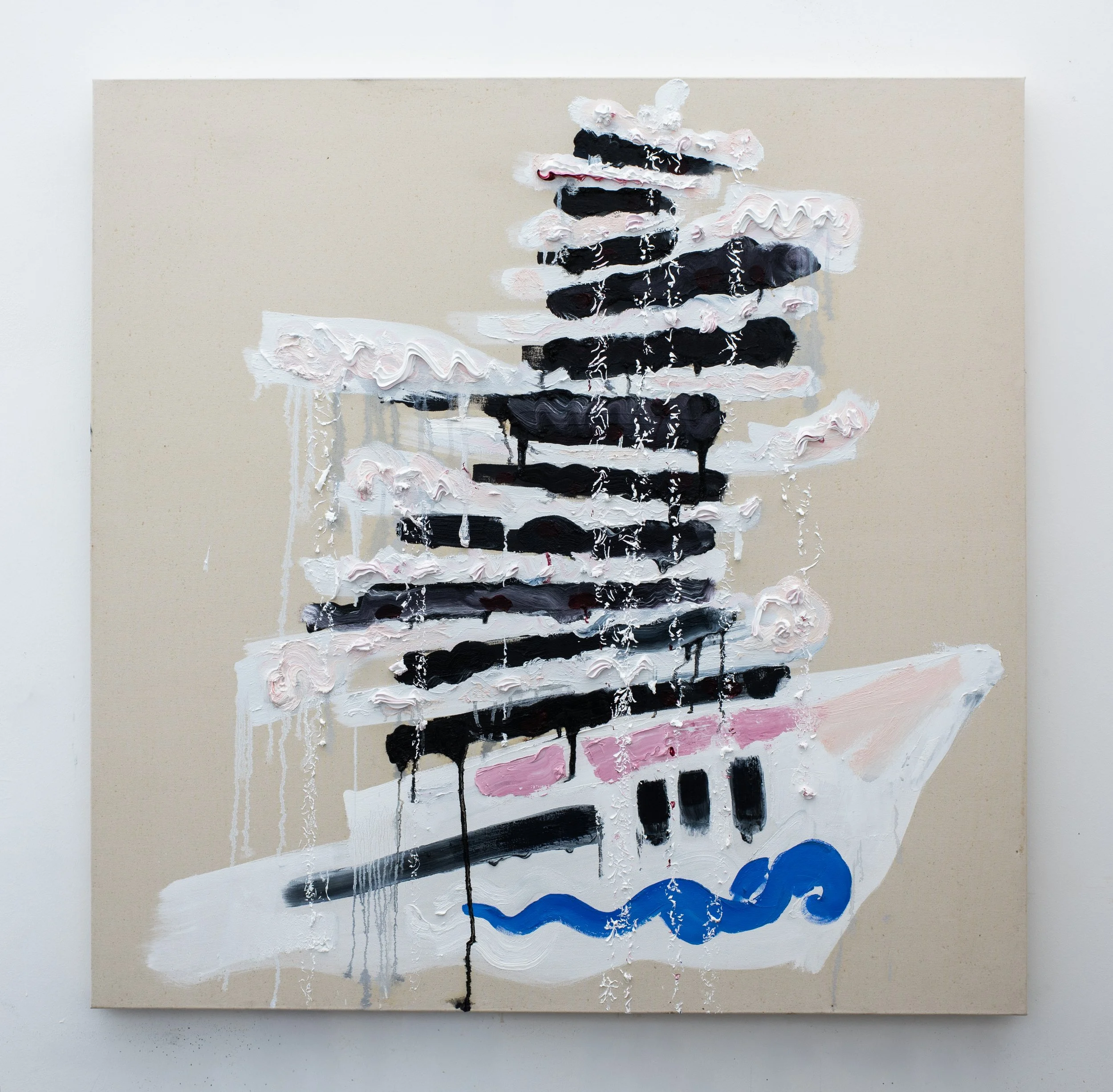 Patisserie Overdose, 2025. 120 x 120cm. Oil on sized canvas.