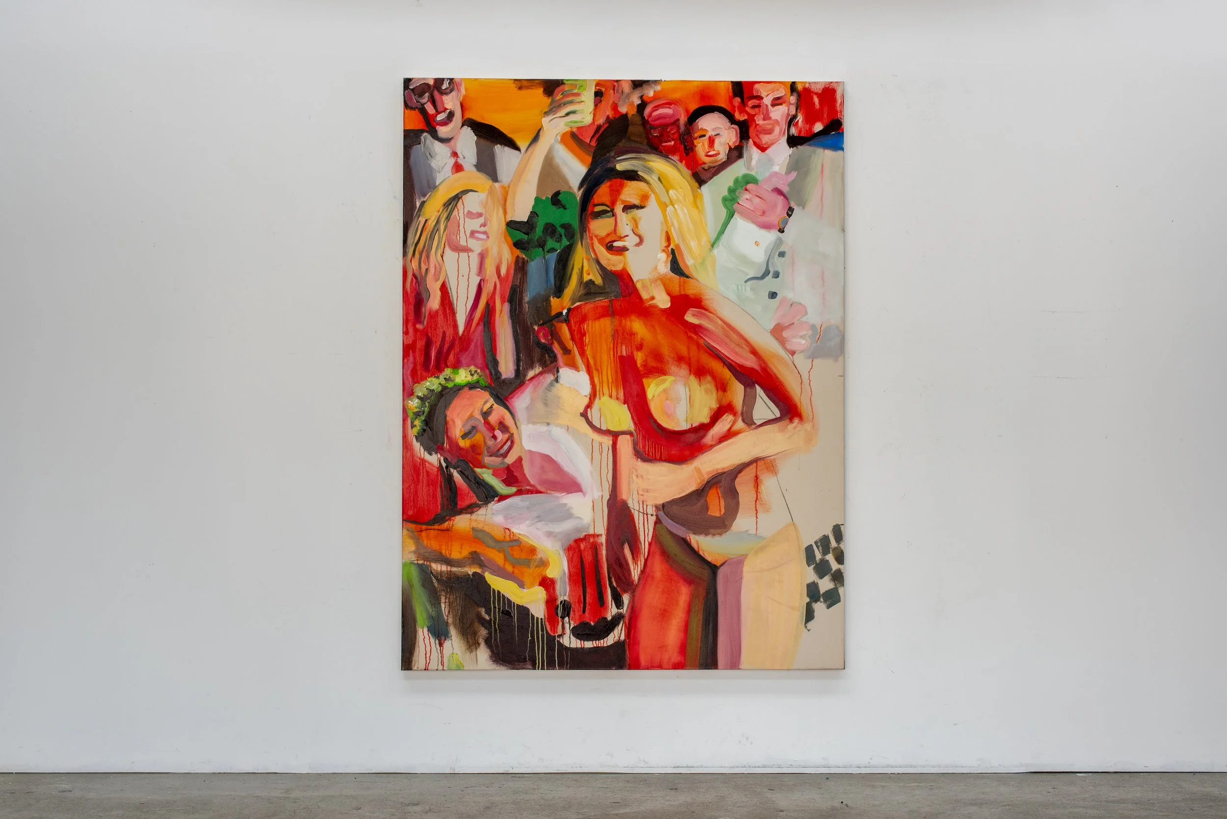 The Stripper, A Bishop And The Police About To Be Called, 2026. 200 x 150cm. Oil on canvas.