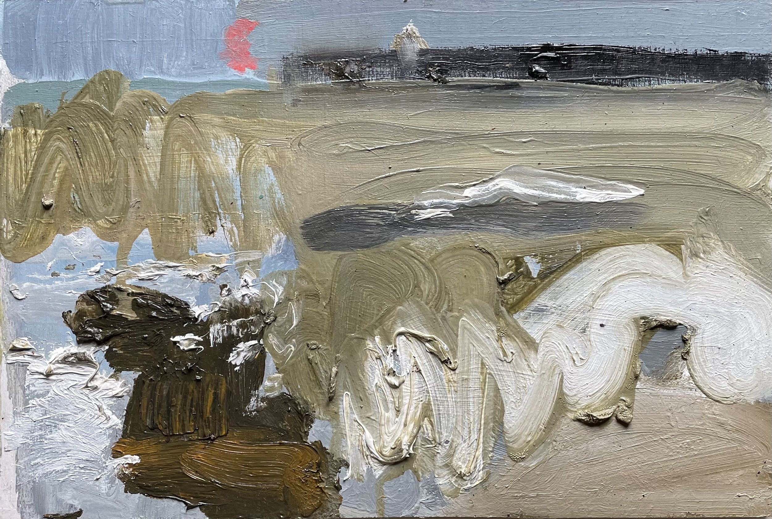 Kite Surfing, 2022-2024. 20 x 30cm. Oil on panel.