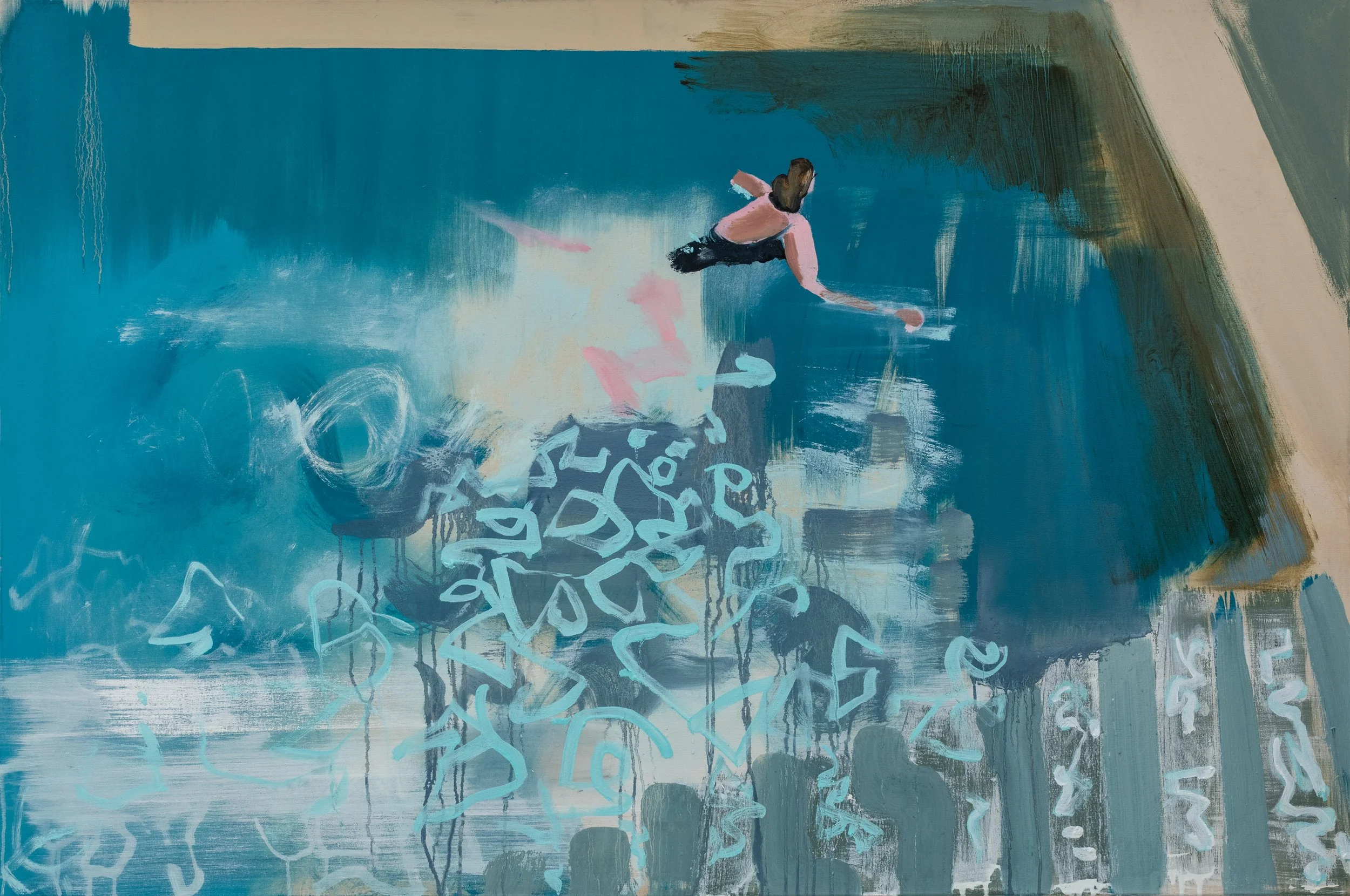 Blue Zone, 2026. 100 x 150cm. Oil on canvas.