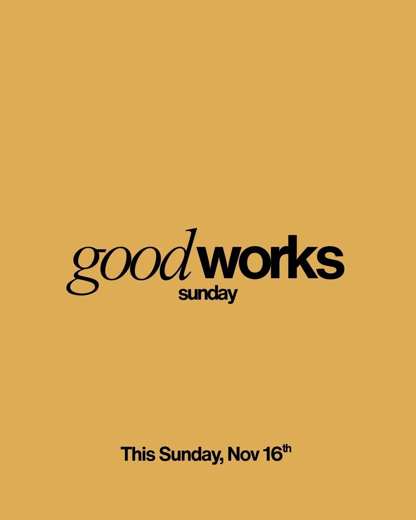 Spread the word - it's Good Works this Sunday! Join us as we share our vision for this year's offering.

Our heart each year is to make a Kingdom impact in our city, our province, our nation &amp; the ends of the earth. 

Through Good Works your gene