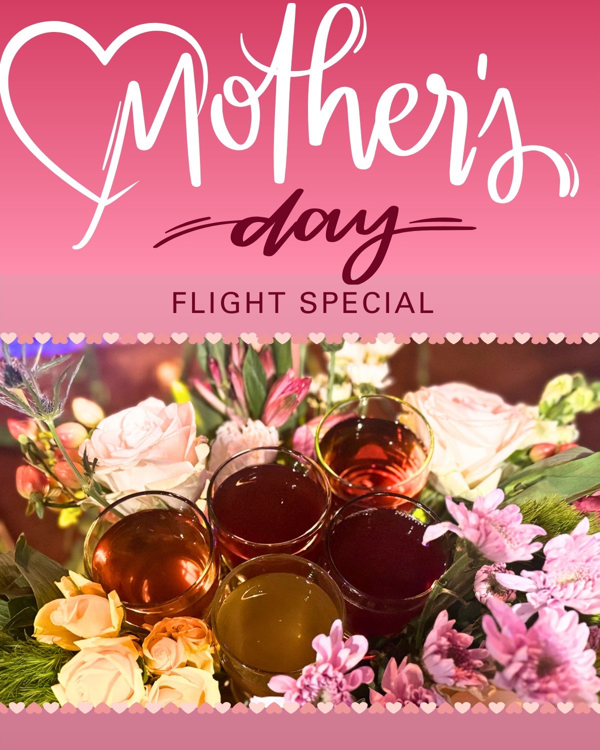 We're excited to bring a special flight to the tap room just for the moms! 

All weekend, starting Thursday, we will be putting together a spring floral flight with:
🩷Cherry Godmother - Cherry blossom plum 
🩷BILF- Blackberry infused Lavender
🩷Saxo
