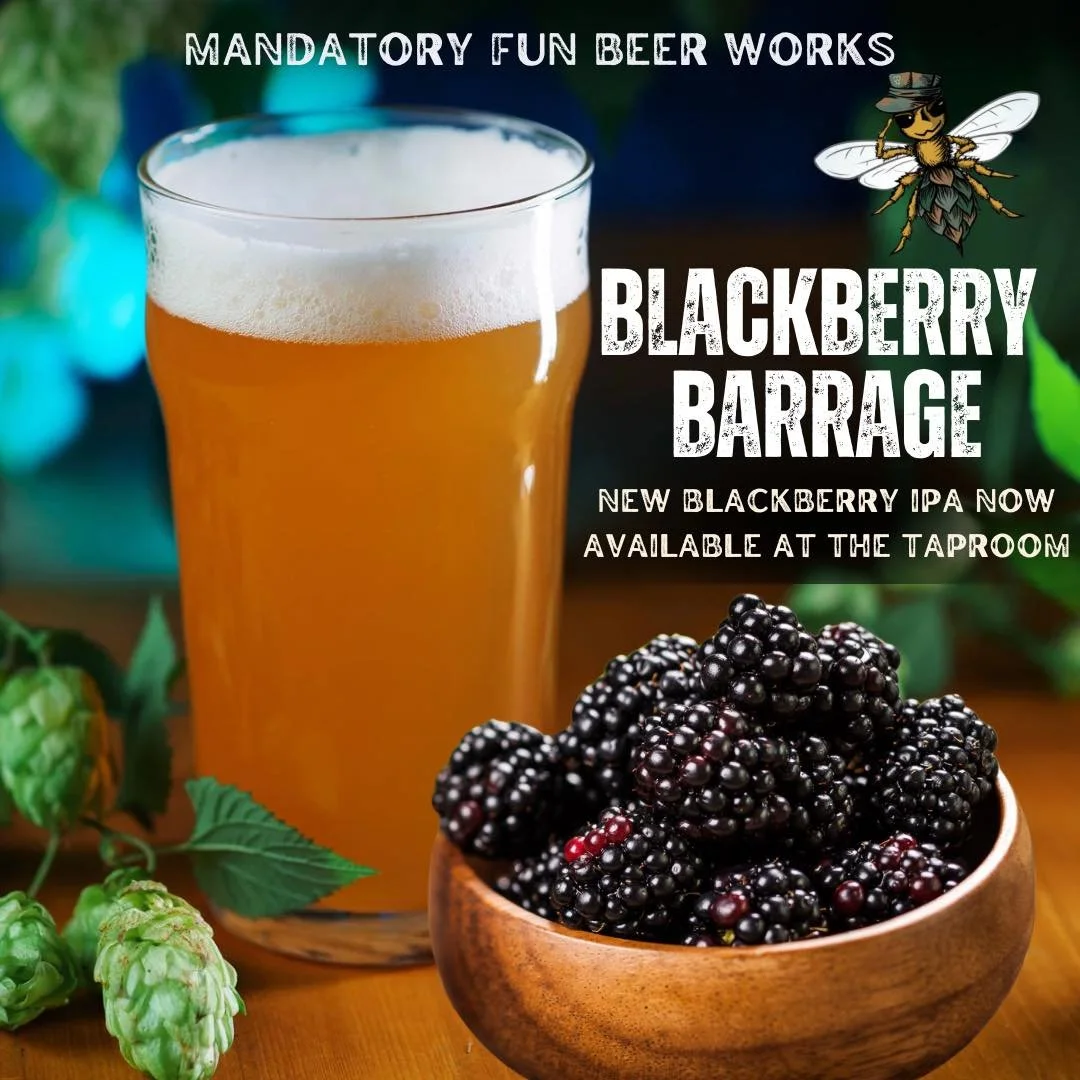 &ldquo;🍻 New Arrival Alert! 🍻 BlackBerry Barrage IPA has landed in the taproom! Bursting with bold blackberry flavor and hoppy goodness. Come grab a pint and let the berry explosion begin! 💥🫐

#BlackBerryBarrage #CraftBeerLove #TaproomExclusive #