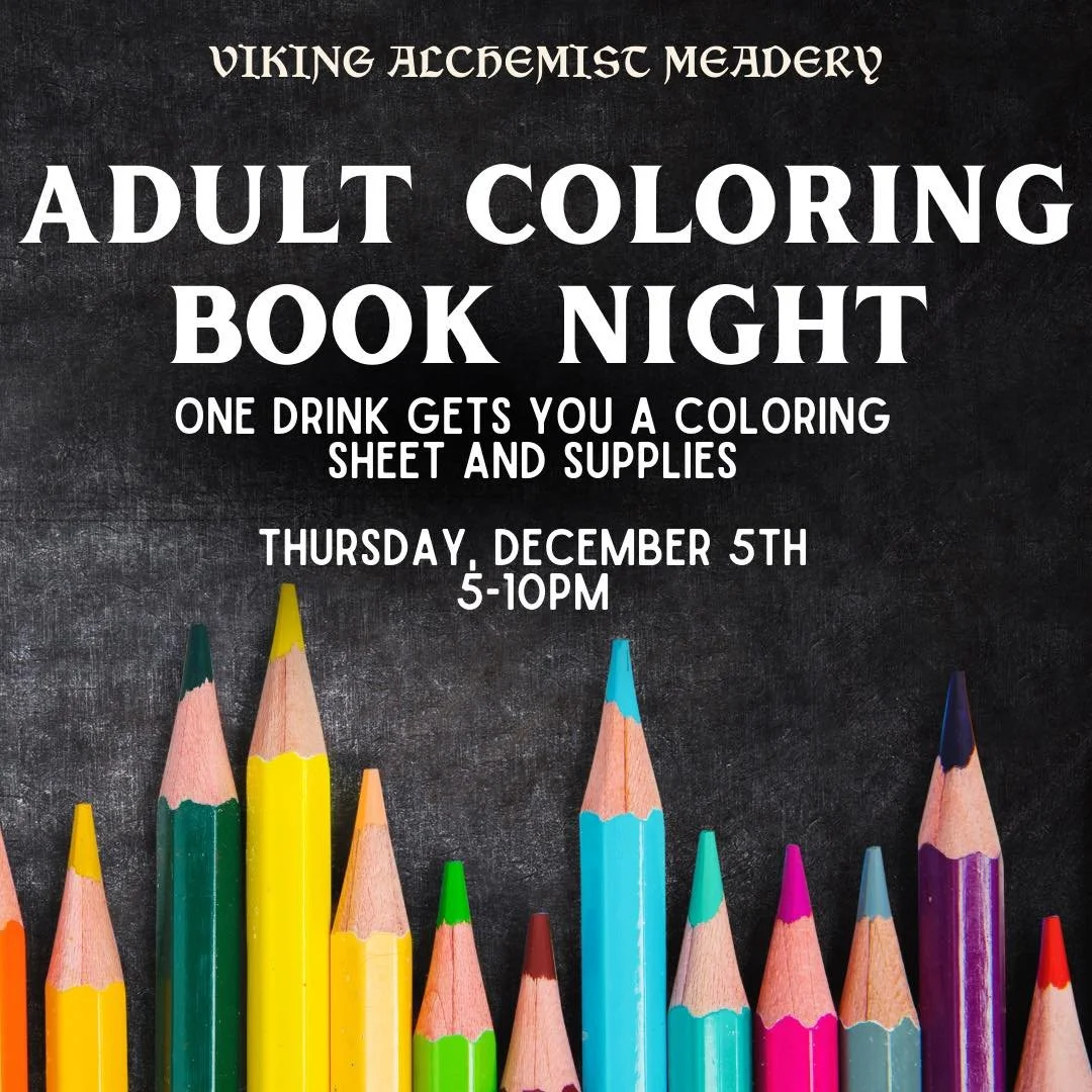 🎨✨ Unleash your creativity! ✨🖍️

Join us for Coloring Book Night this Thursday, December 5th, from 5-10 PM! 🖌️ Whether you&rsquo;re a coloring pro or just looking for a fun, relaxing evening, we&rsquo;ve got everything you need to add some color t