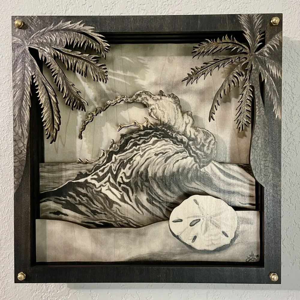 Shadow Box Series-Coastal Energy — Angie Thieszen Wood Stain Art