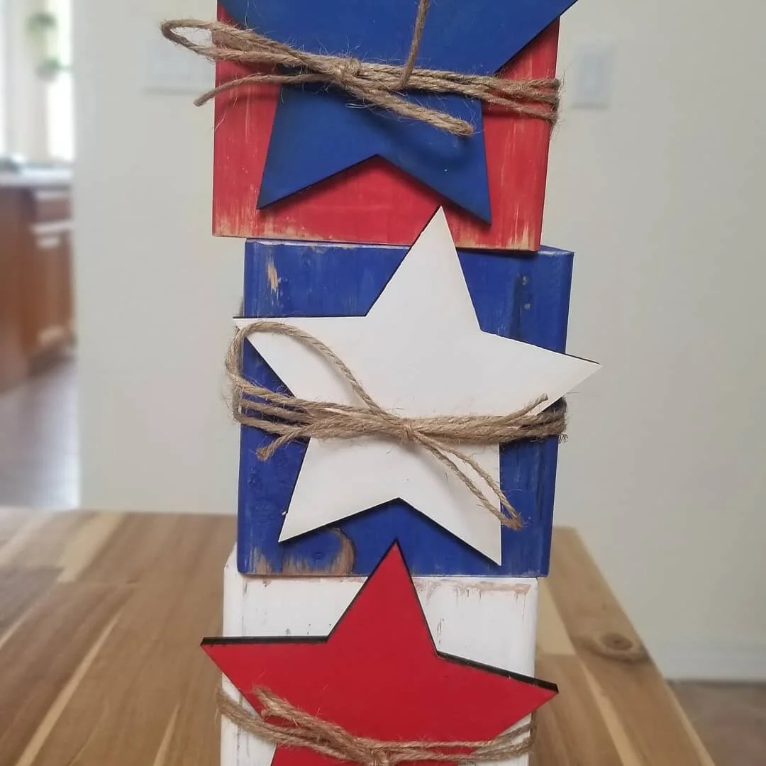 July Craft Kit: 4th of July Crafts, stacking blocks