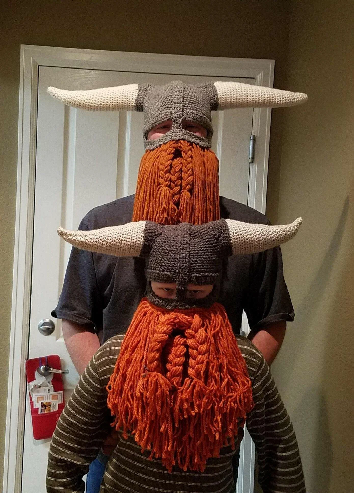 Crocheted Viking helmet and beard